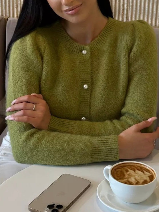 Damen Strickjacke mit Knopfleiste – Weicher Strickpullover für Herbst & Winter