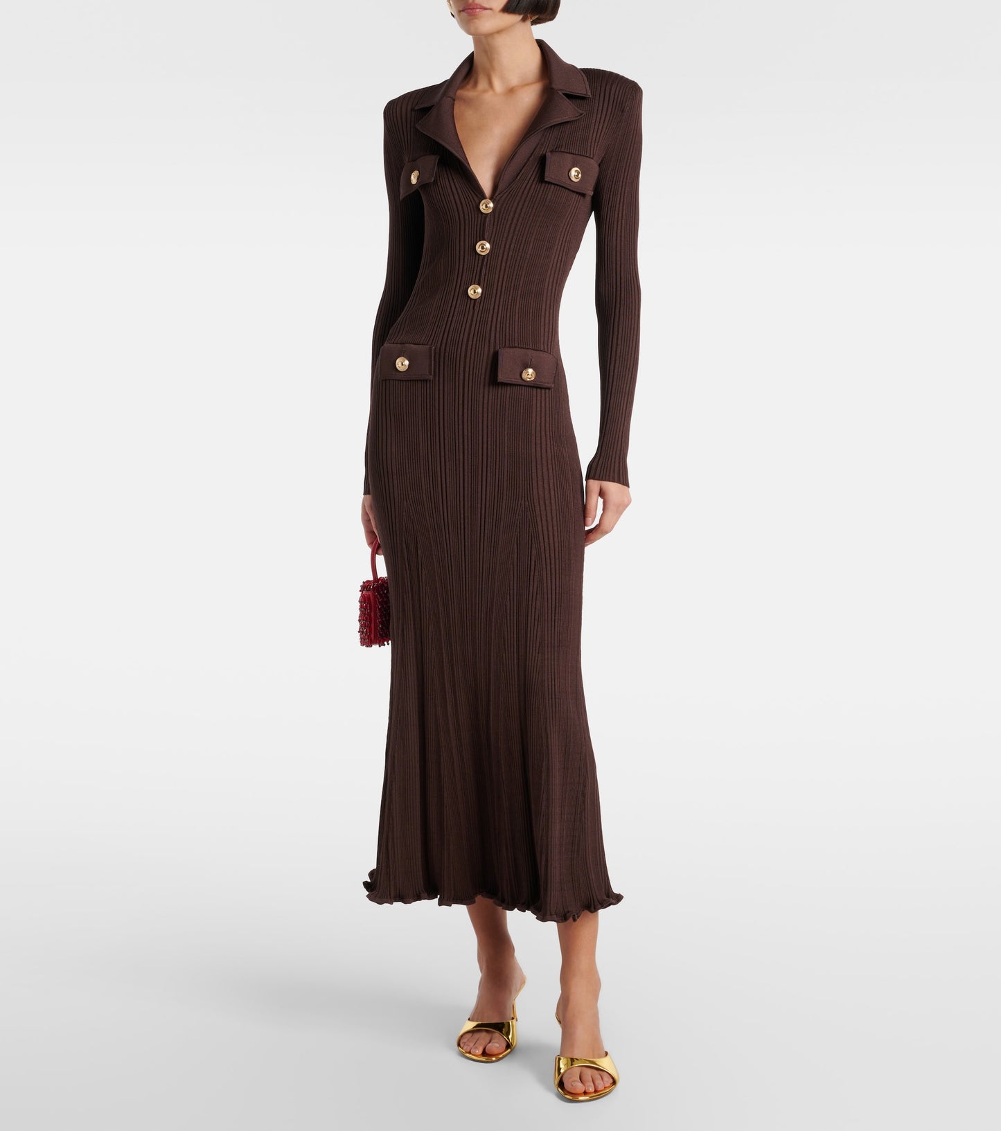 Chocolate Muse Kleid mit V- Ausschnitt