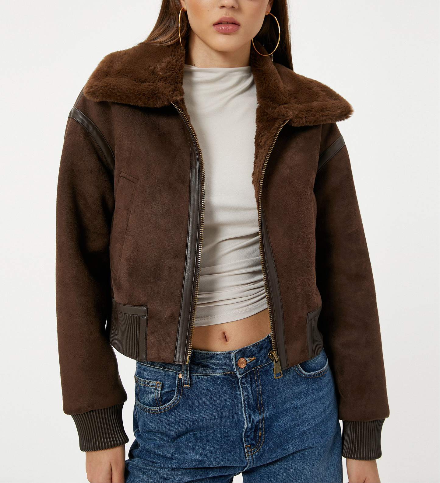 Shearling Bomberjacke Damen