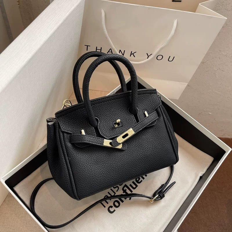 Luxuriöse Struktur-Handtasche aus Kunstleder