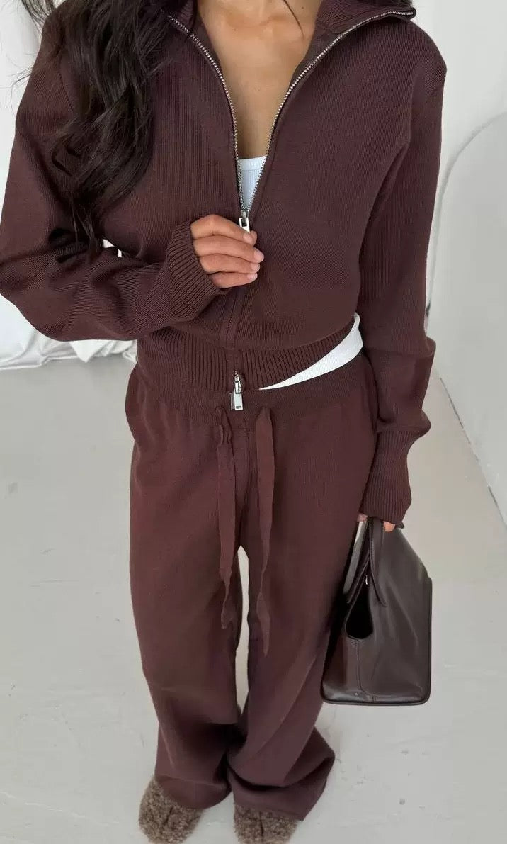 Cozy Chic Damen Set – Zip Hoodie & Hose