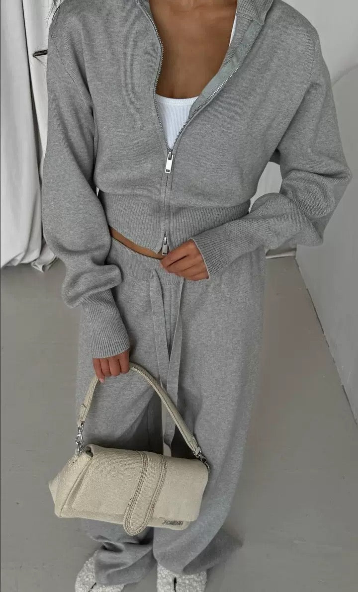 Cozy Chic Damen Set – Zip Hoodie & Hose