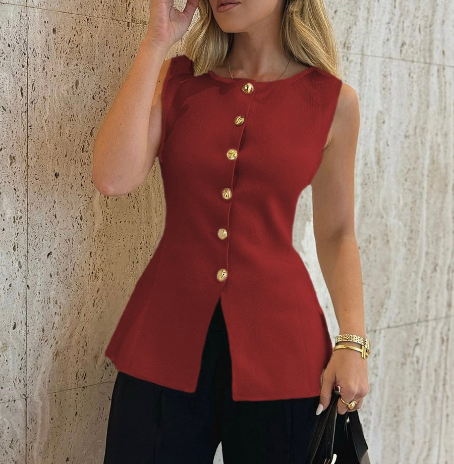 Rosaline Gold Button Blouse