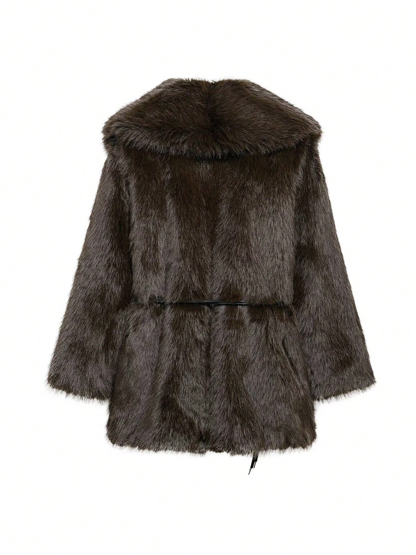 Soft Luxe Kunstfelljacke mit Gürtel