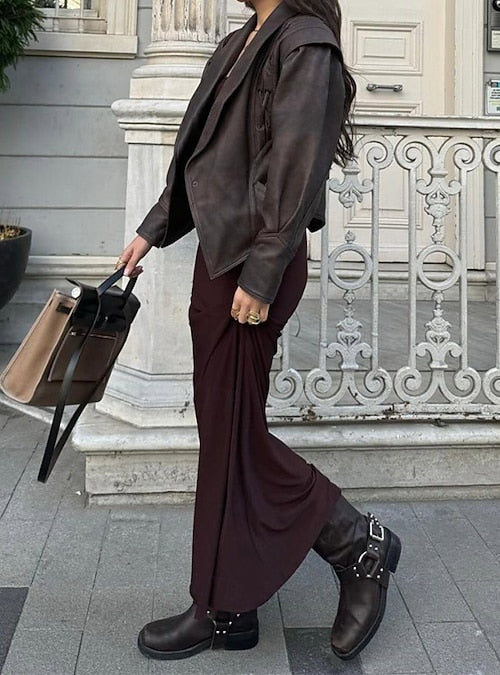 Adele Taillierte Kunstlederjacke