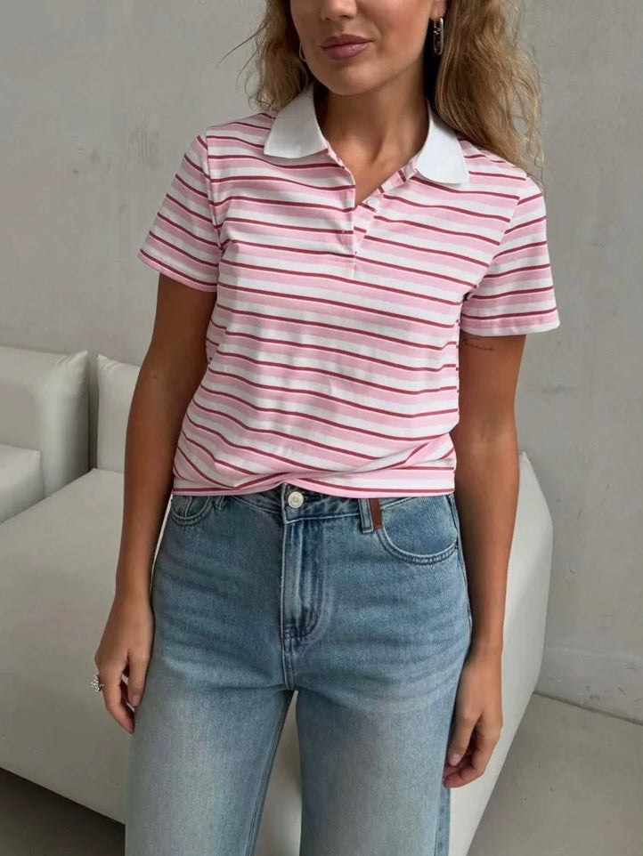 Gestreiftes Damen Poloshirt – Sommer Basic