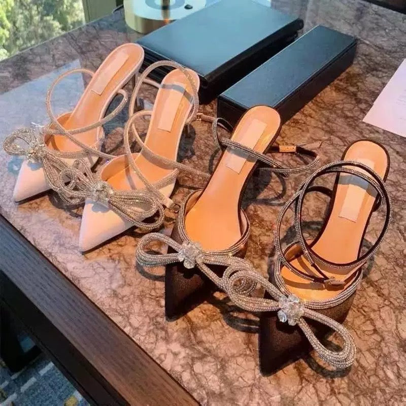 Partyschuhe mit Schleifendetail und Strass