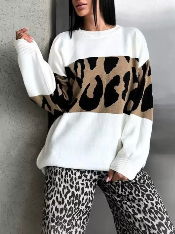 Oversized Pullover im Leopardenmuster – Streetstyle Chic