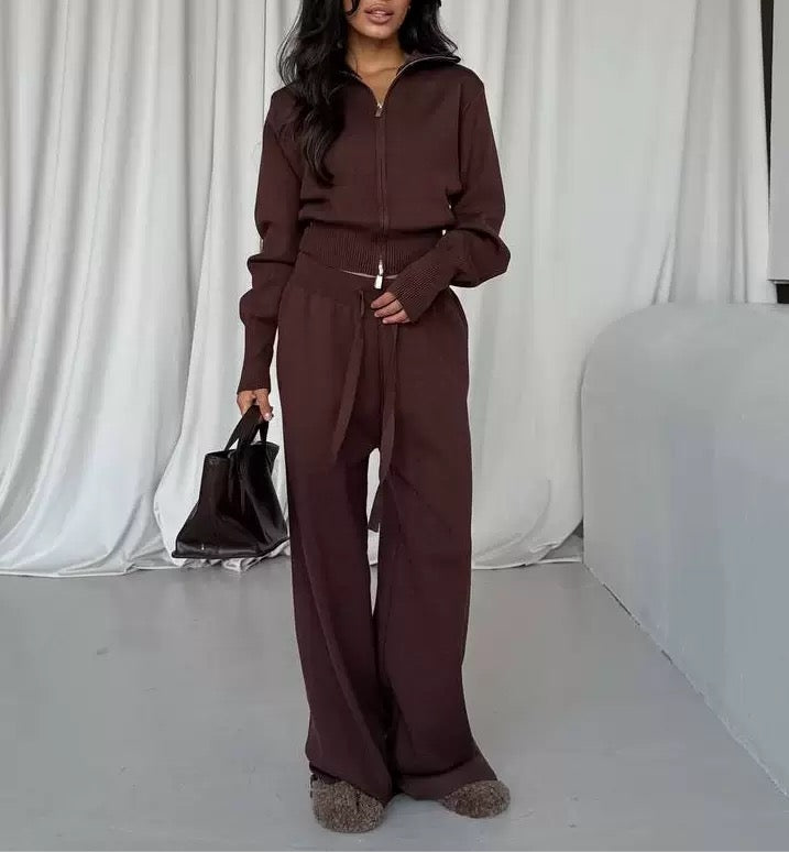 Cozy Chic Damen Set – Zip Hoodie & Hose