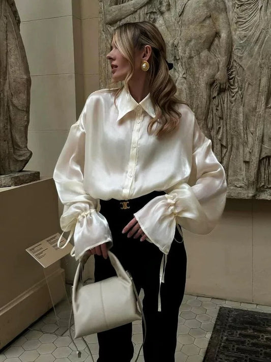 Statement-Bluse mit Schleifenärmeln
