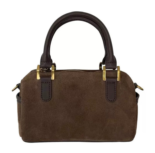Retro Schultertasche in Braun