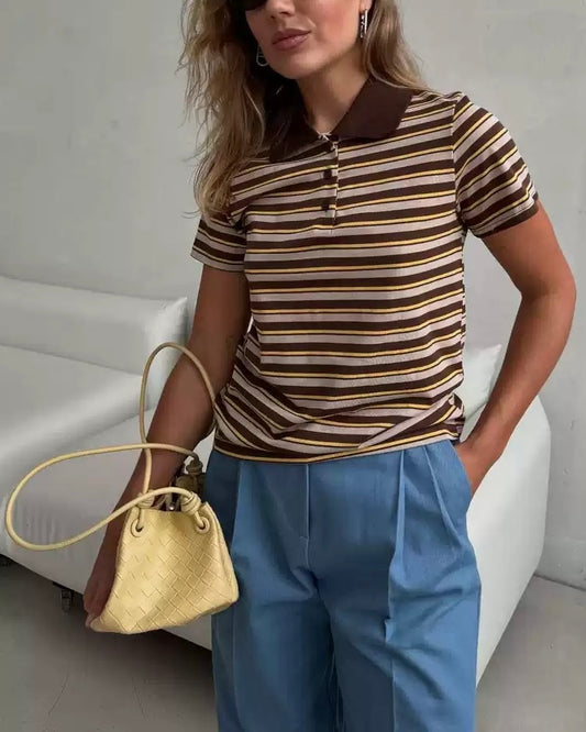 Gestreiftes Damen Poloshirt – Sommer Basic