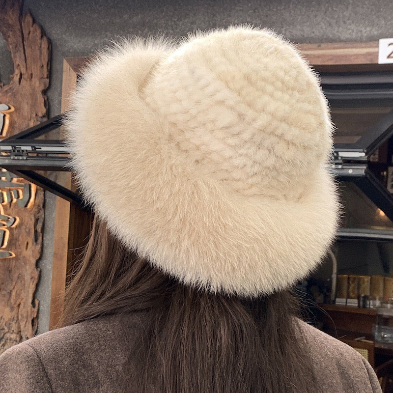 Flauschige Fellmütze für Damen