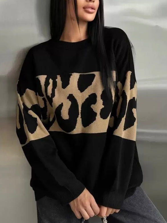 Oversized Pullover im Leopardenmuster – Streetstyle Chic