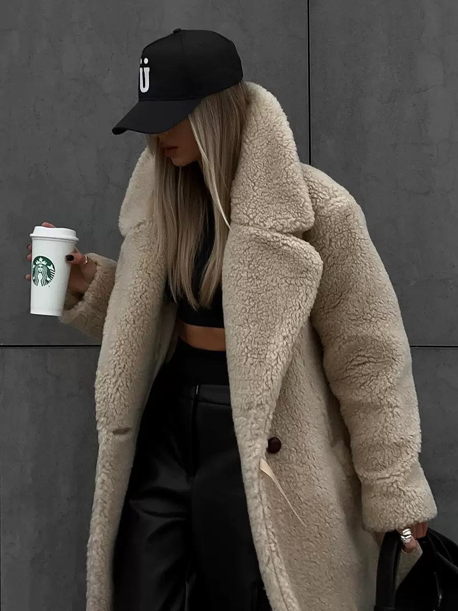 Long Teddy Jacket – Trendiger Oversized-Look