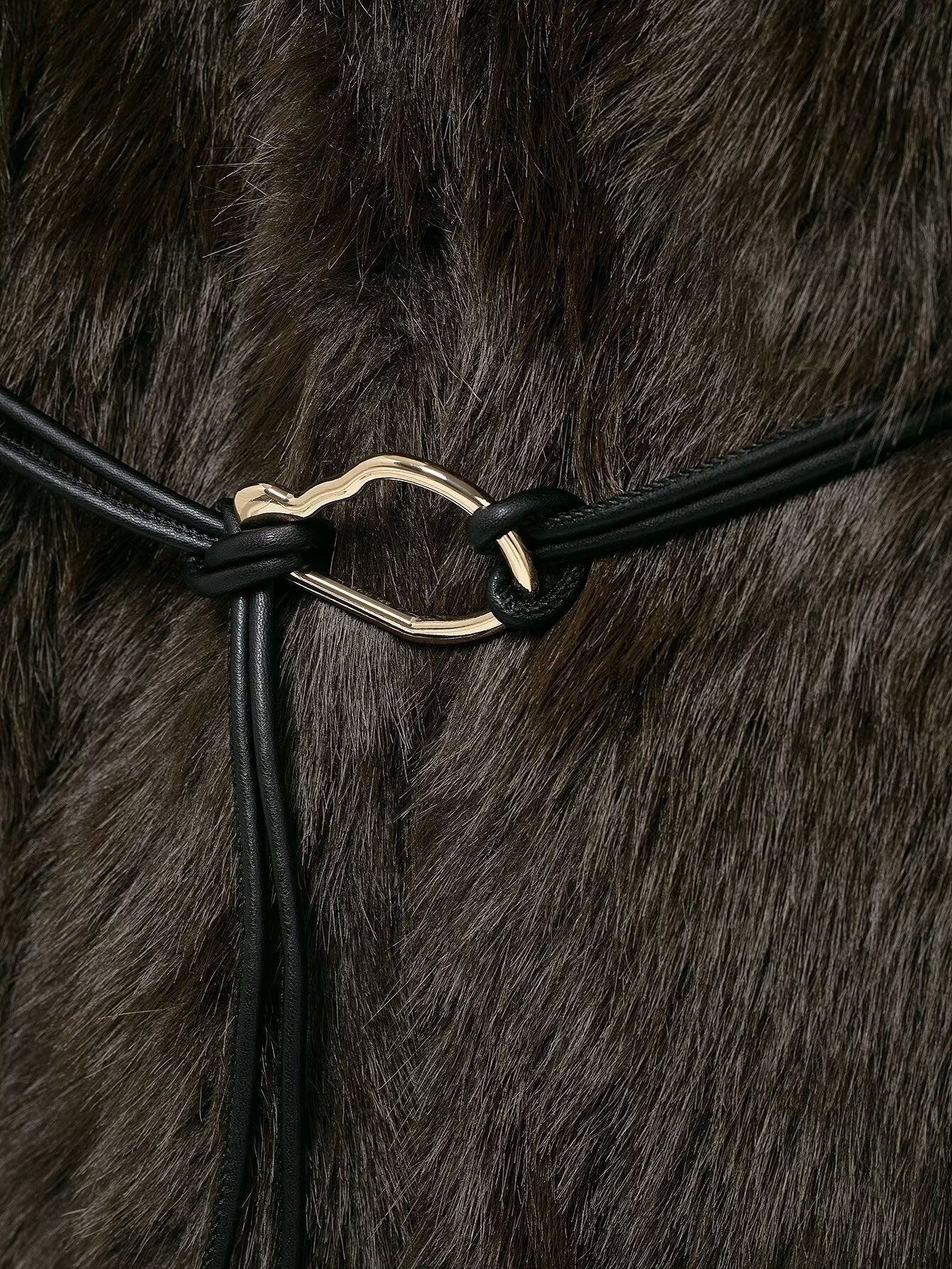 Soft Luxe Kunstfelljacke mit Gürtel