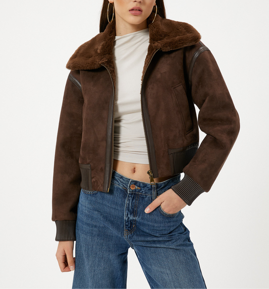 Shearling Bomberjacke Damen