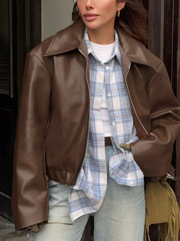 Bikerjacke in Oversized-Passform