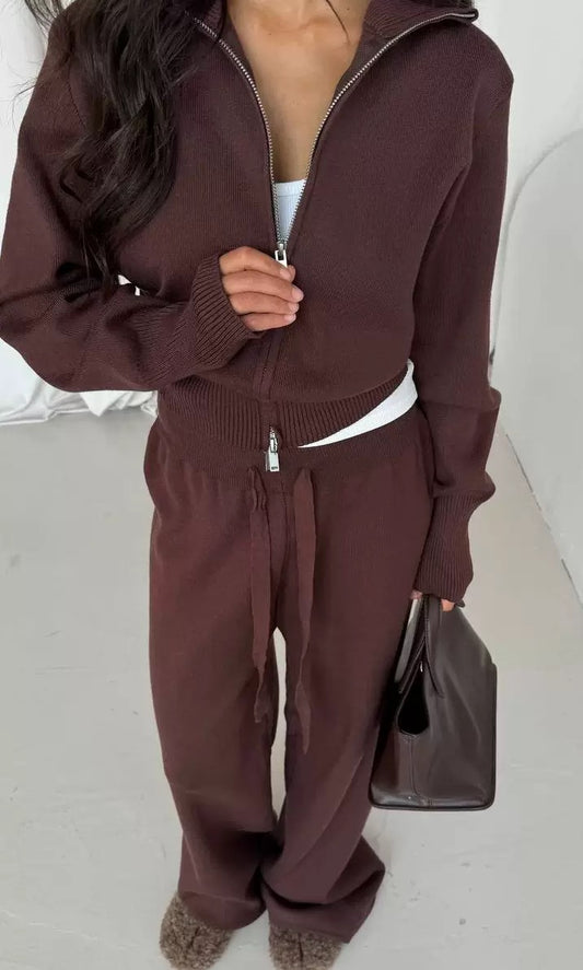 Cozy Chic Damen Set – Zip Hoodie & Hose