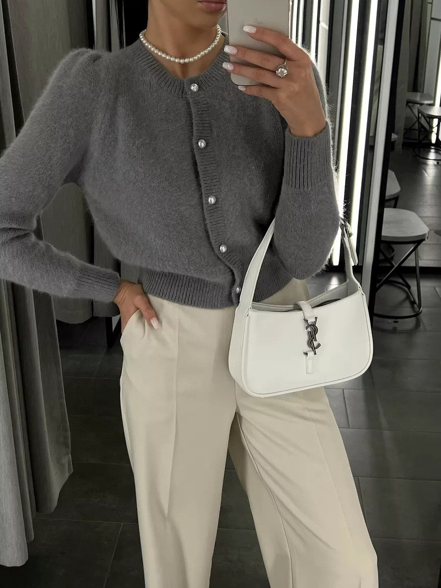 Damen Strickjacke mit Knopfleiste – Weicher Strickpullover für Herbst & Winter