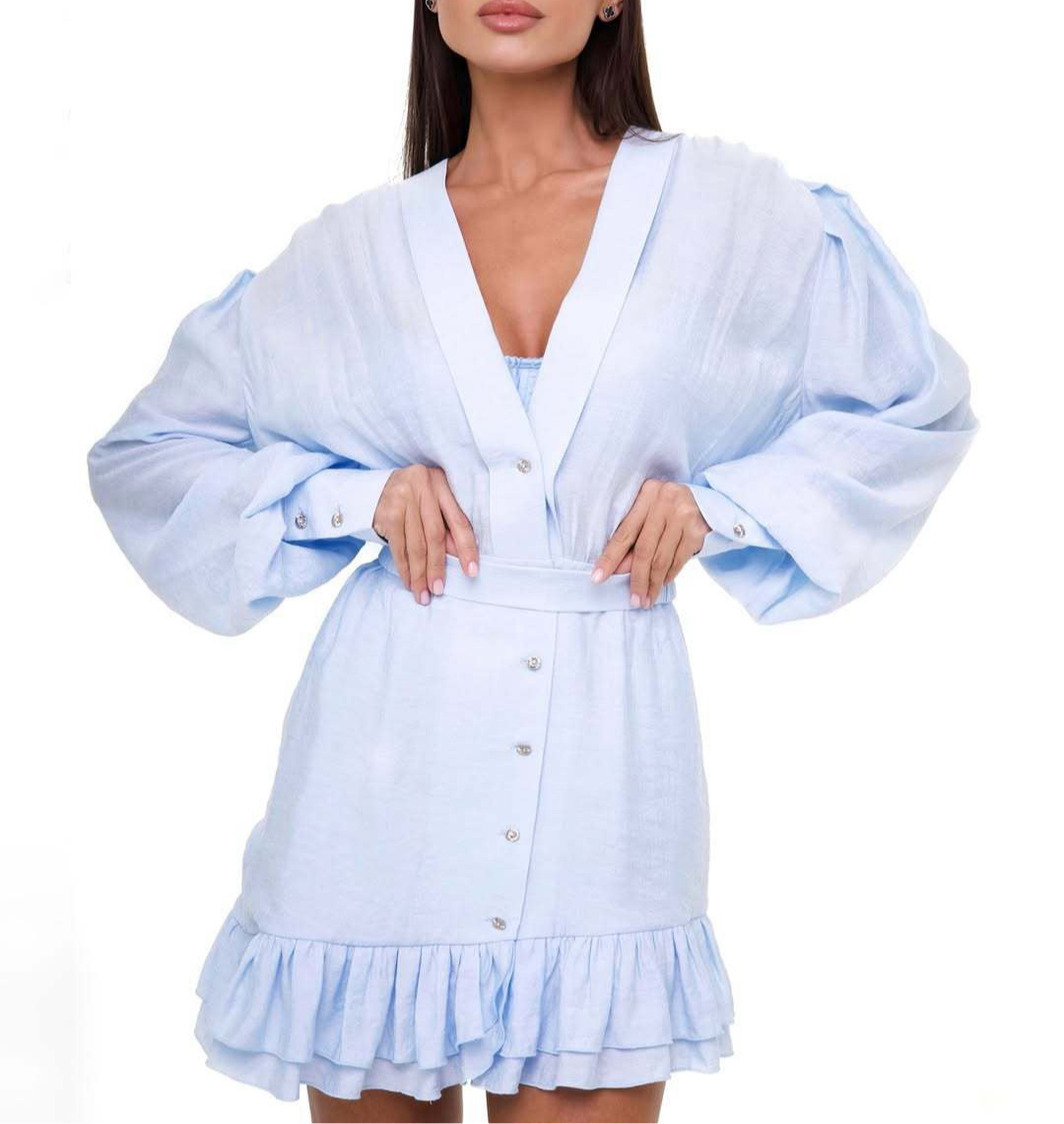 Boho-Chic Kleid mit Bindegürtel