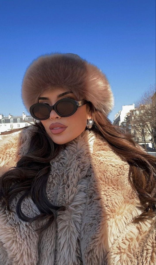 Flauschige Fellmütze für Damen